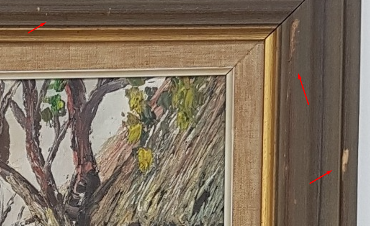Original 1956 Swedish Impressionist Oil Painting "Southern Village Scene" by Holger Eklöf (73x65 cm)
