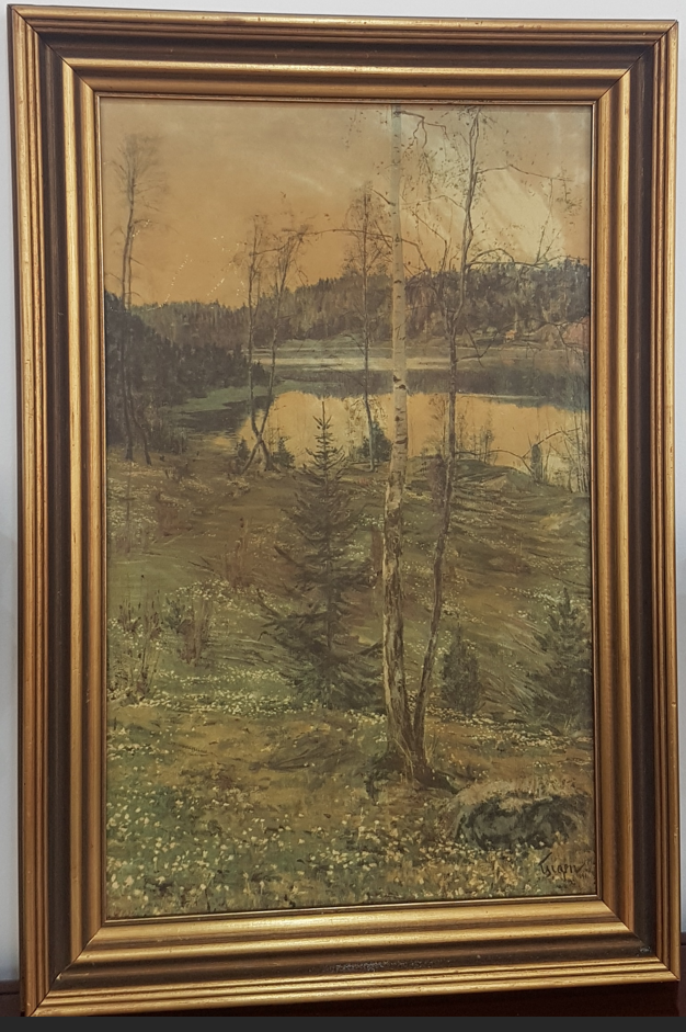 Vintage Swedish Art Reproduction of Prins Eugen’s “Våren” – c. 1950s